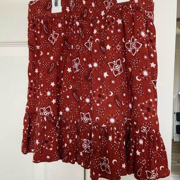 Aerie Ruffle Mini Skirt Bandana Western concert sz Small - Picture 7 of 9